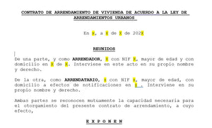 Contrato de Alquiler Tradicional actualizado 2024 LAU Gratis